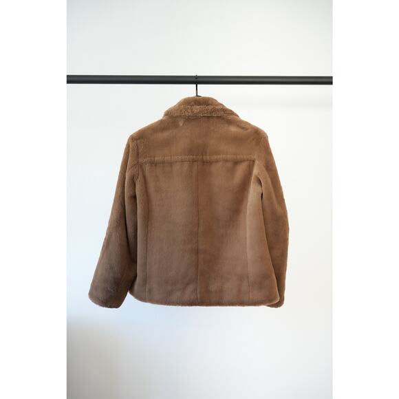 Vince Faux Fur Coat Brown Size L - Picture 6 of 6